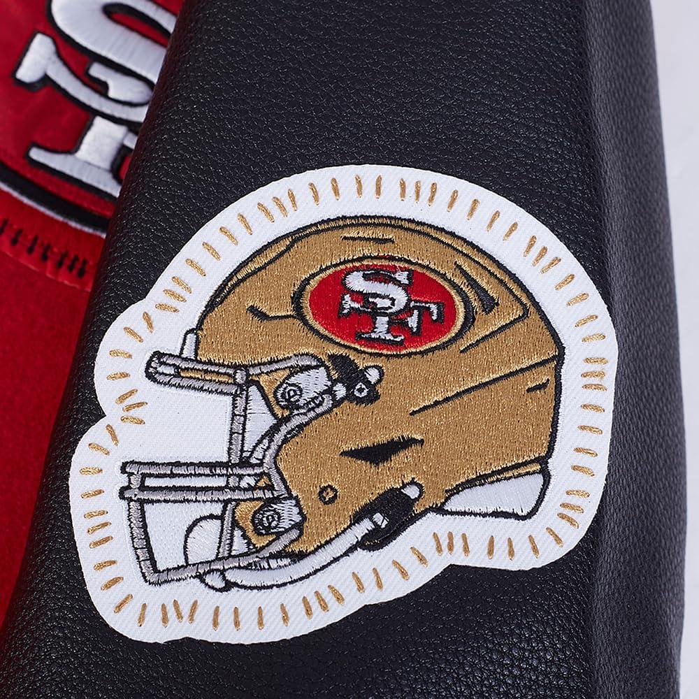 imageMens NFL DIY Pick Stitch Varsity JacketRed