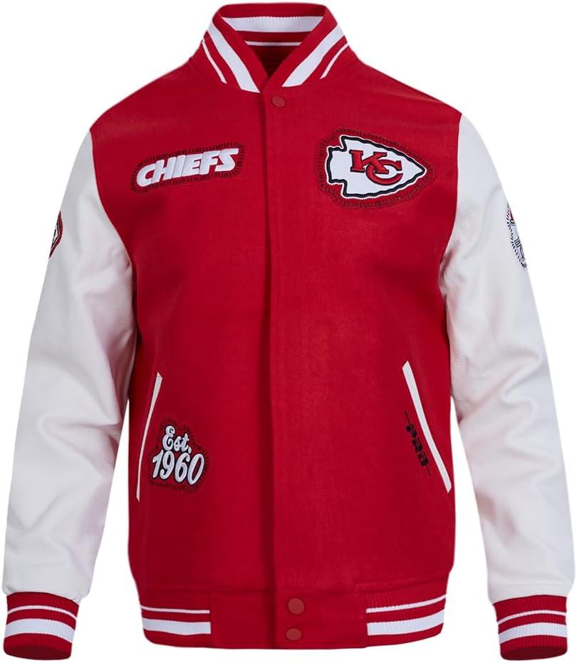 imageMens NFL DIY Pick Stitch Varsity JacketRed