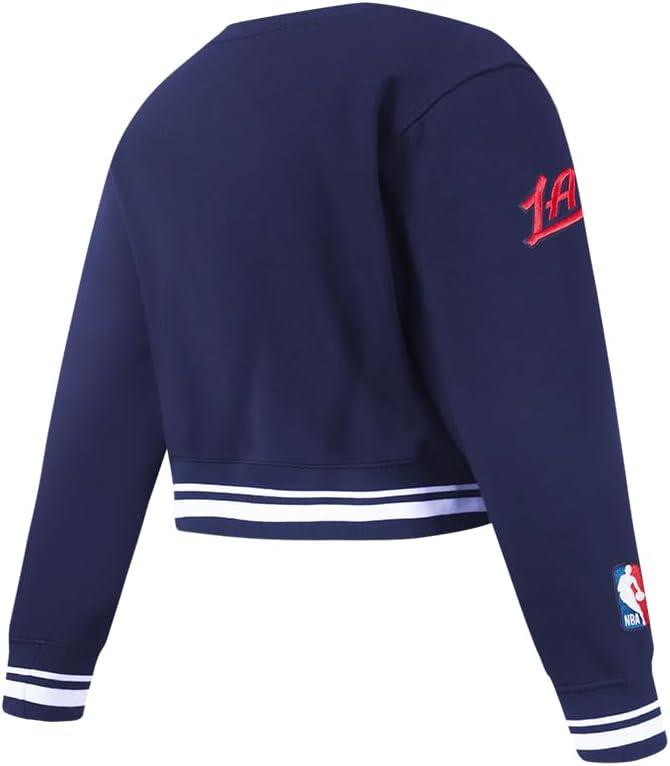 imagePro Standard Big Girls NBA Retro Classics Fleece Crewneck SweatshirtMidnight Navy