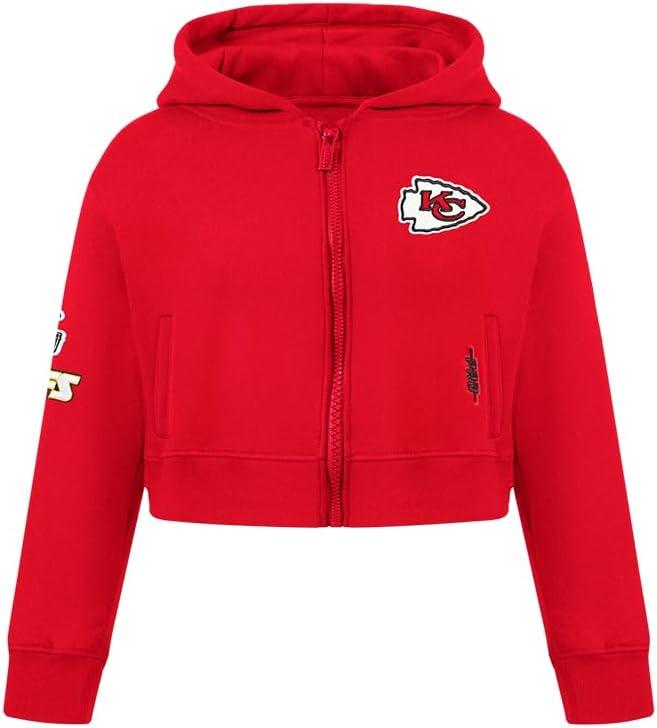 imagePro Standard Big Girls NFL Classic Essentials Full Zip HoodieRed