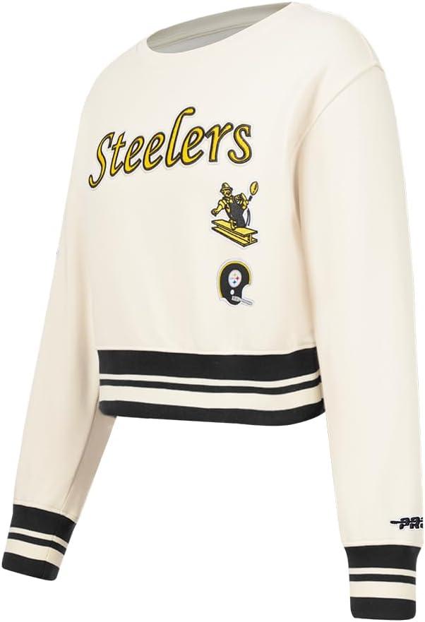 imagePro Standard Big Girls NFL Retro Classics Crewneck SweatshirtEggshell Black