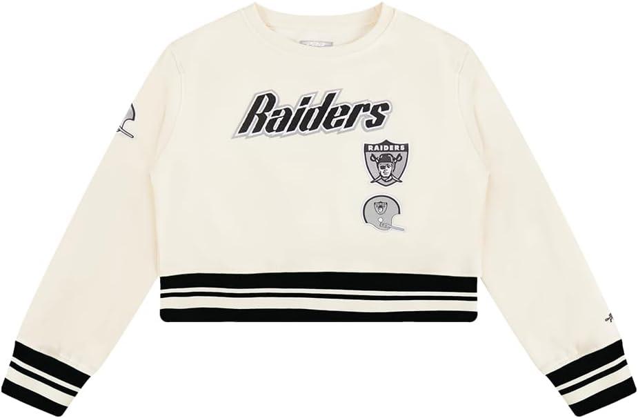 imagePro Standard Big Girls NFL Retro Classics Crewneck SweatshirtEggshell Black