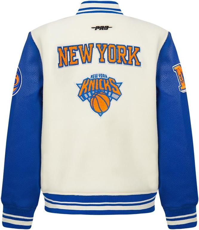 imagePro Standard Big Kids NBA Retro Classics Varsity JacketEggshellRoyal Blue