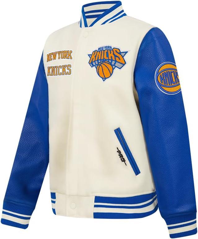imagePro Standard Big Kids NBA Retro Classics Varsity JacketEggshellRoyal Blue