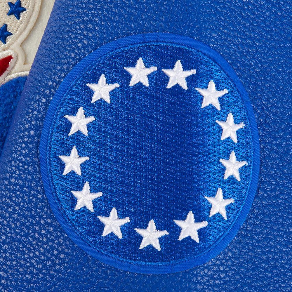 imagePro Standard Big Kids NBA Retro Classics Varsity JacketEggshellRoyal Blue
