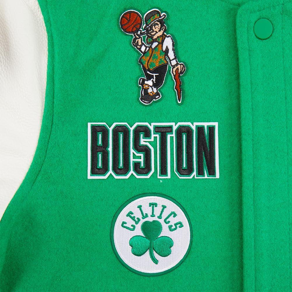 imagePro Standard Big Kids NBA Retro Classics Varsity JacketKelly Green White