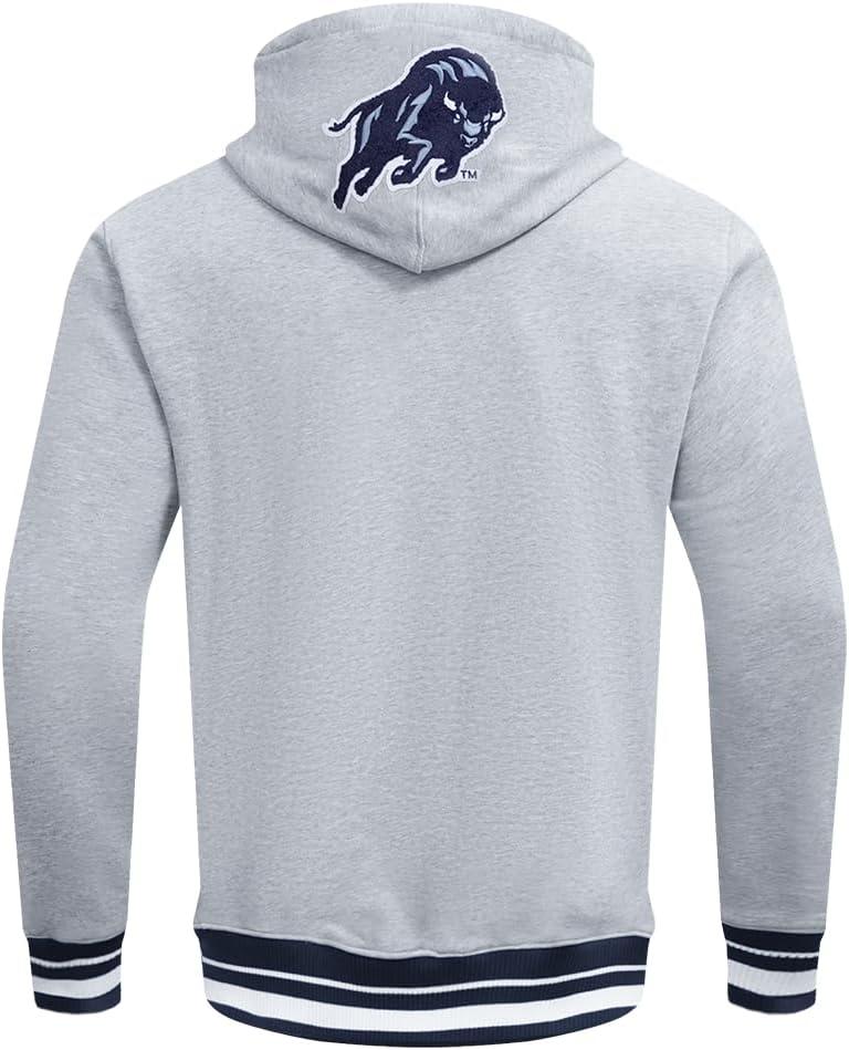 imagePro Standard Mens College Classic Chenille Pull Over HoodieHeather GreyMidnight Navy