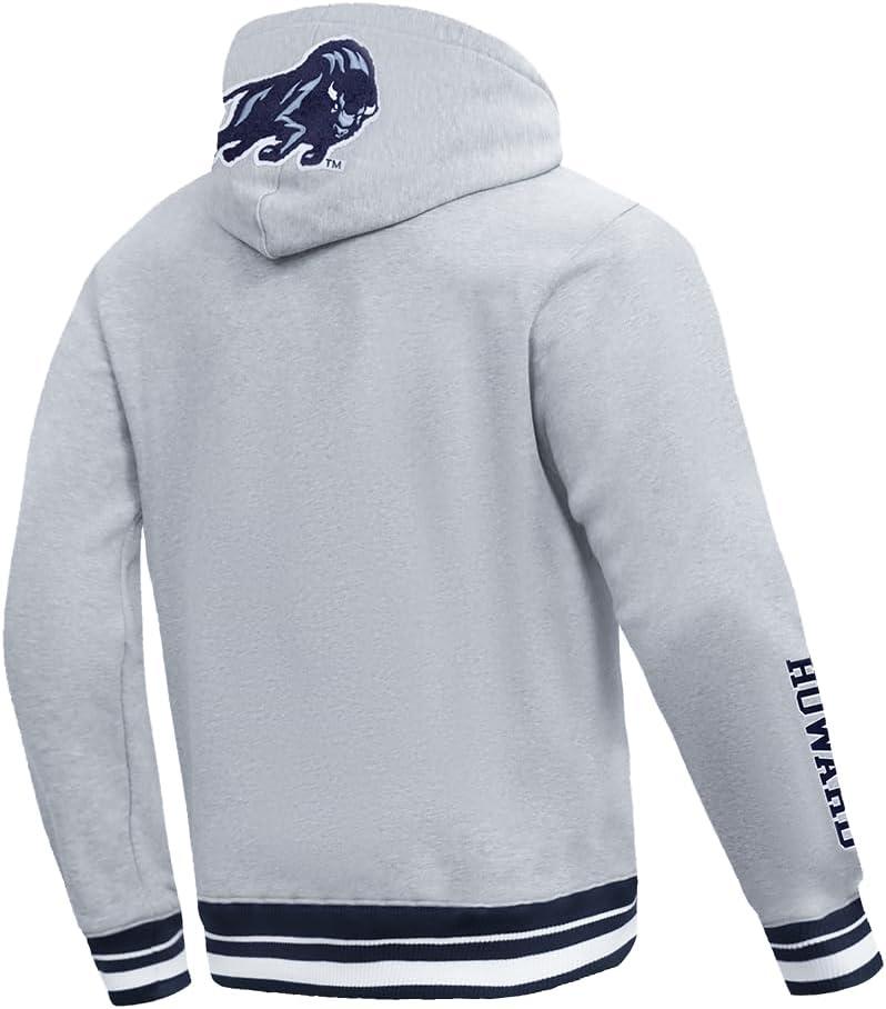 imagePro Standard Mens College Classic Chenille Pull Over HoodieHeather GreyMidnight Navy