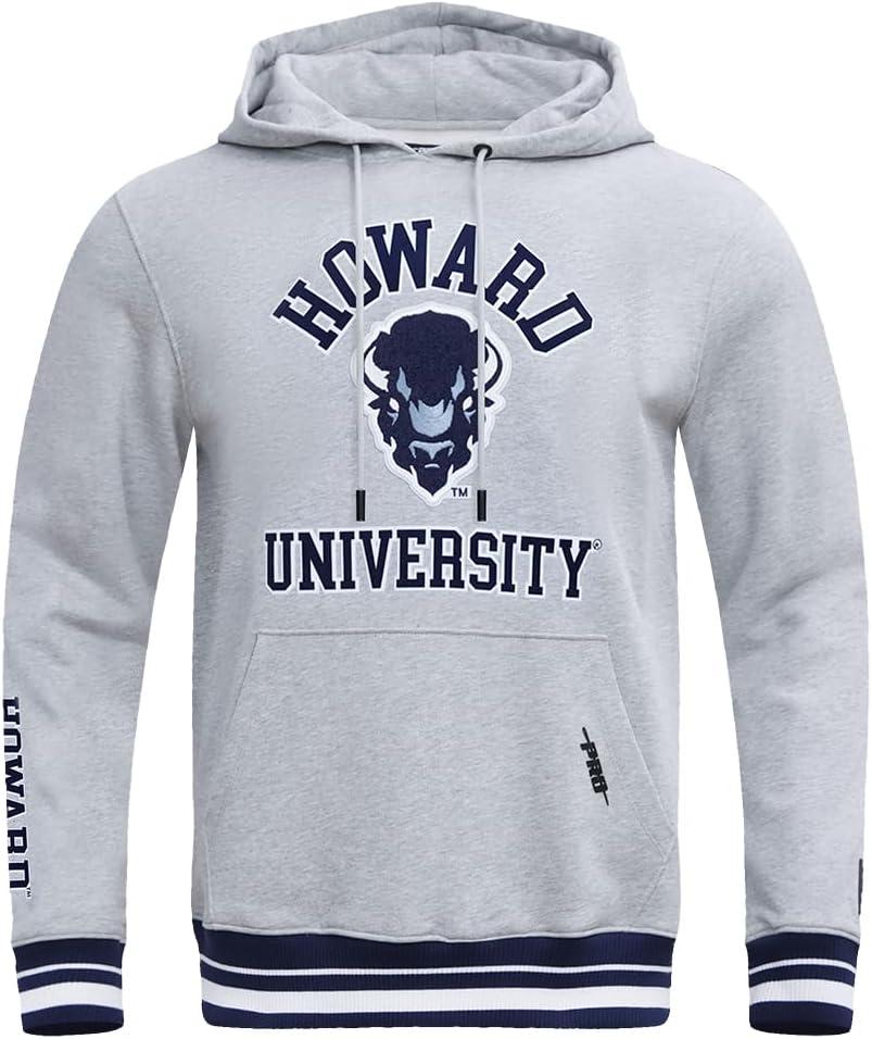 imagePro Standard Mens College Classic Chenille Pull Over HoodieHeather GreyMidnight Navy