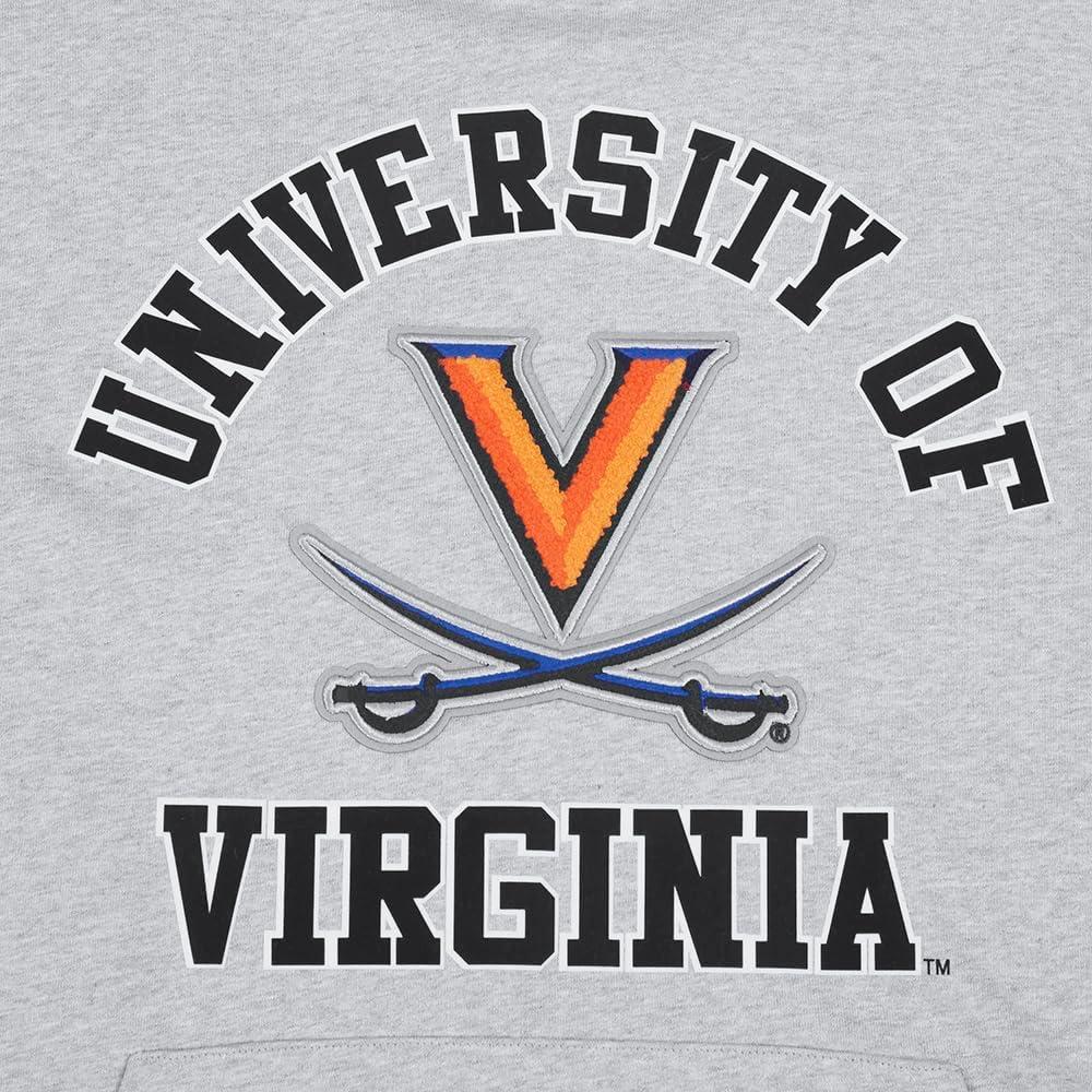 imagePro Standard Mens College Classic Chenille Pull Over HoodieHeather GreyMidnight NavyOrange