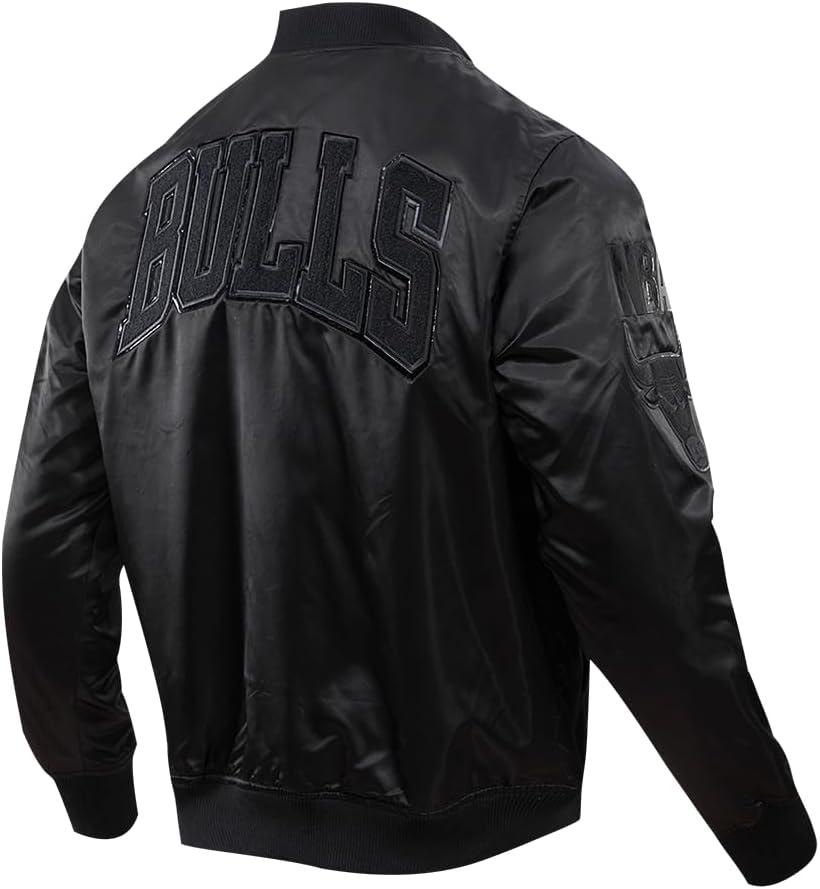 imagePro Standard Mens NBA Classic Triple Black Satin JacketBlack