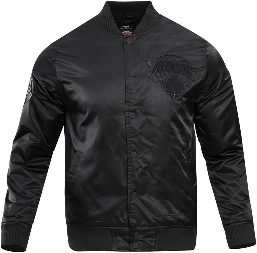 imagePro Standard Mens NBA Classic Triple Black Satin JacketBlack