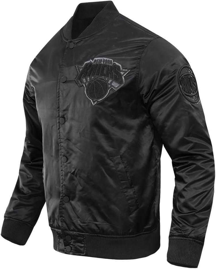 imagePro Standard Mens NBA Classic Triple Black Satin JacketBlack