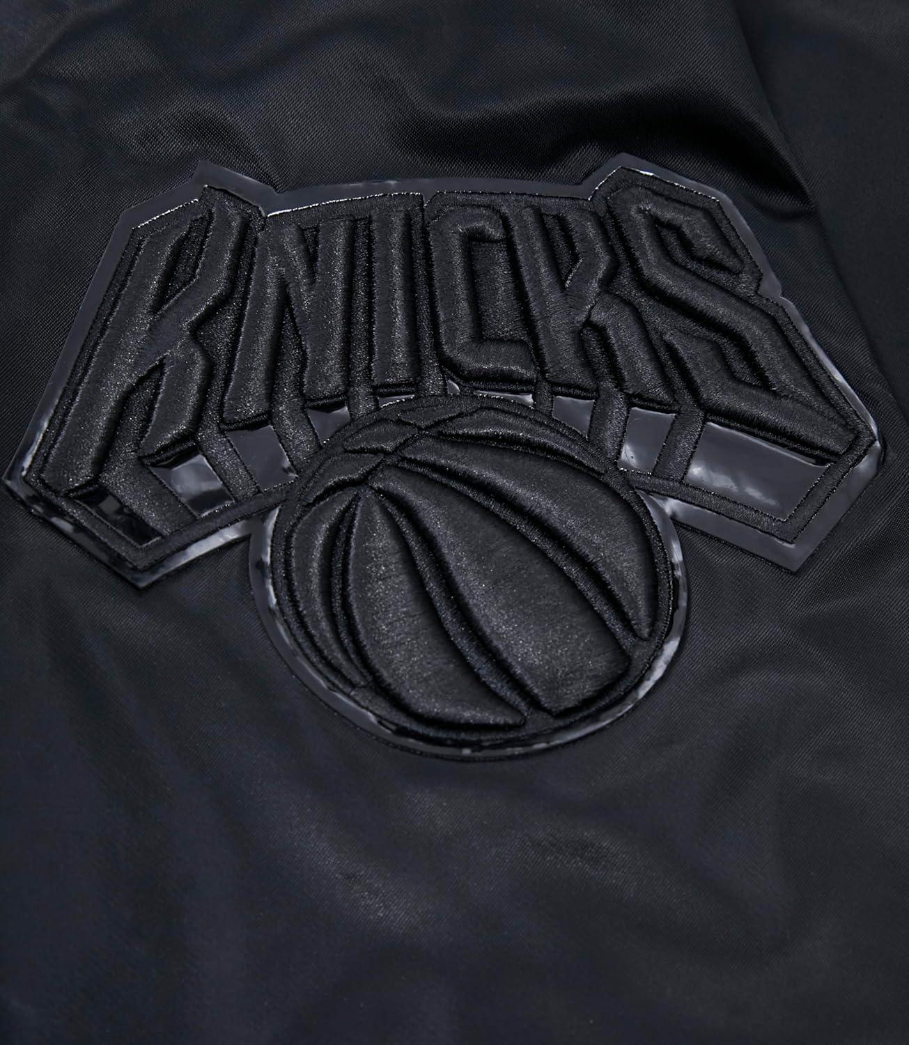 imagePro Standard Mens NBA Classic Triple Black Satin JacketBlack