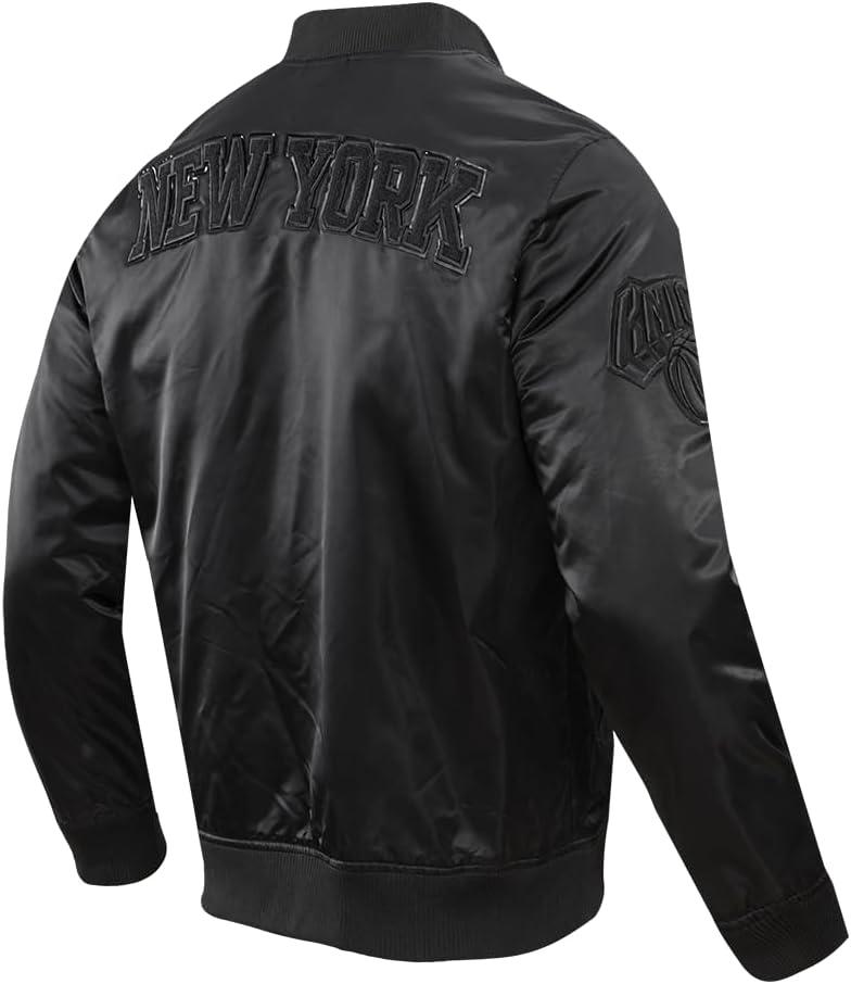 imagePro Standard Mens NBA Classic Triple Black Satin JacketBlack