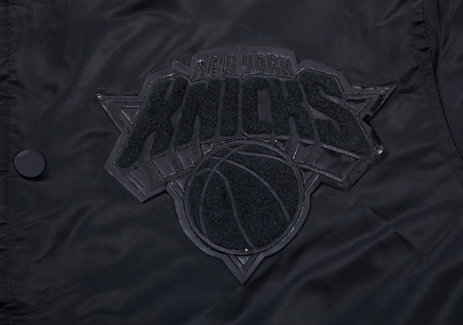 imagePro Standard Mens NBA Classic Triple Black Satin JacketBlack