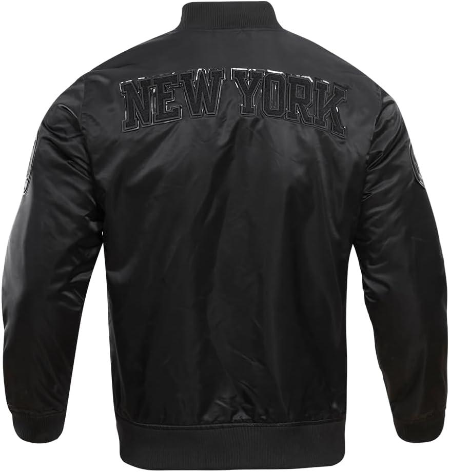 imagePro Standard Mens NBA Classic Triple Black Satin JacketBlack