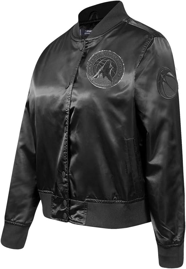 imagePro Standard Mens NBA Classic Triple Black Satin JacketTriple Black