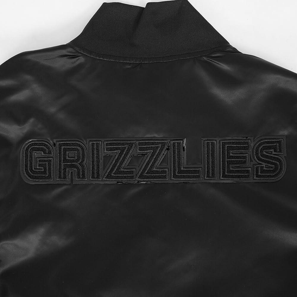 imagePro Standard Mens NBA Classic Triple Black Satin JacketTriple Black