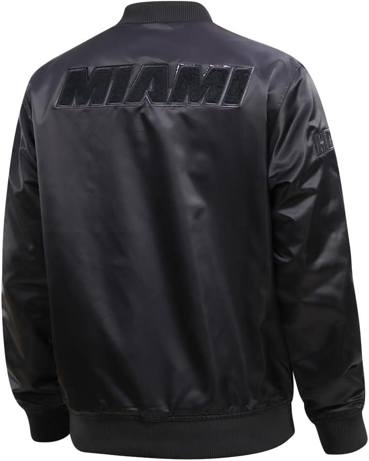 imagePro Standard Mens NBA Classic Triple Black Satin JacketTriple Black