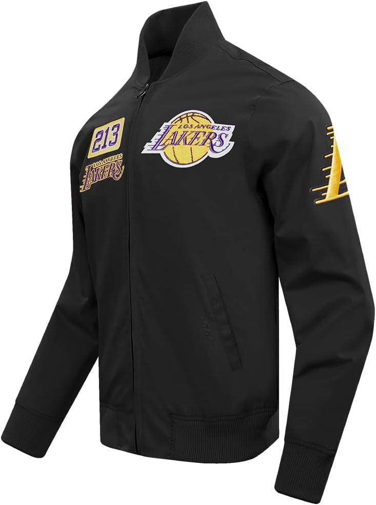 imagePro Standard Mens NBA Classic Triple Black Satin JacketTriple Black