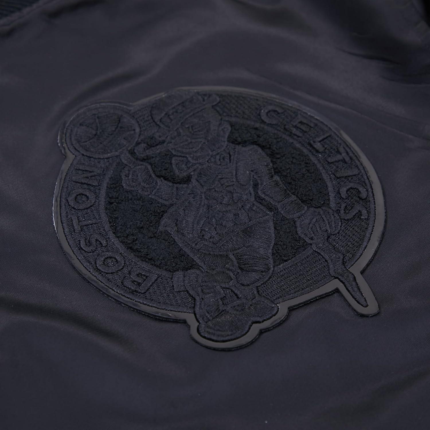 imagePro Standard Mens NBA Classic Triple Black Satin JacketTriple Black