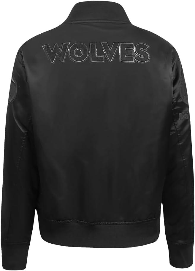 imagePro Standard Mens NBA Classic Triple Black Satin JacketTriple Black