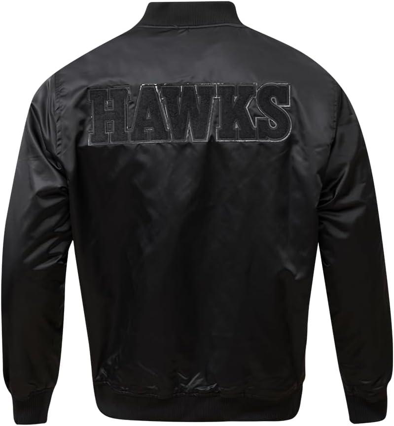 imagePro Standard Mens NBA Classic Triple Black Satin JacketTriple Black