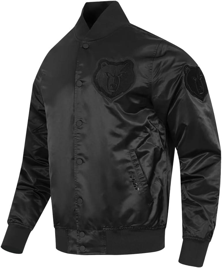 imagePro Standard Mens NBA Classic Triple Black Satin JacketTriple Black
