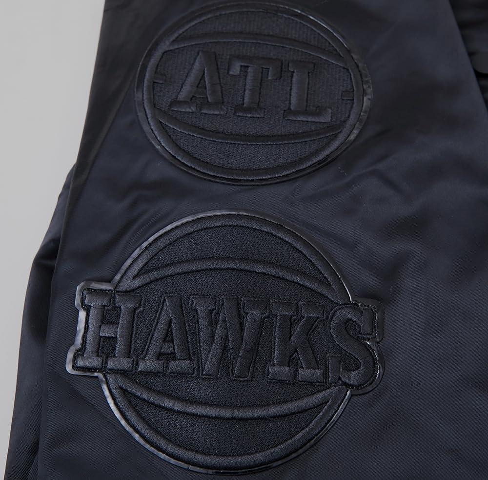 imagePro Standard Mens NBA Classic Triple Black Satin JacketTriple Black