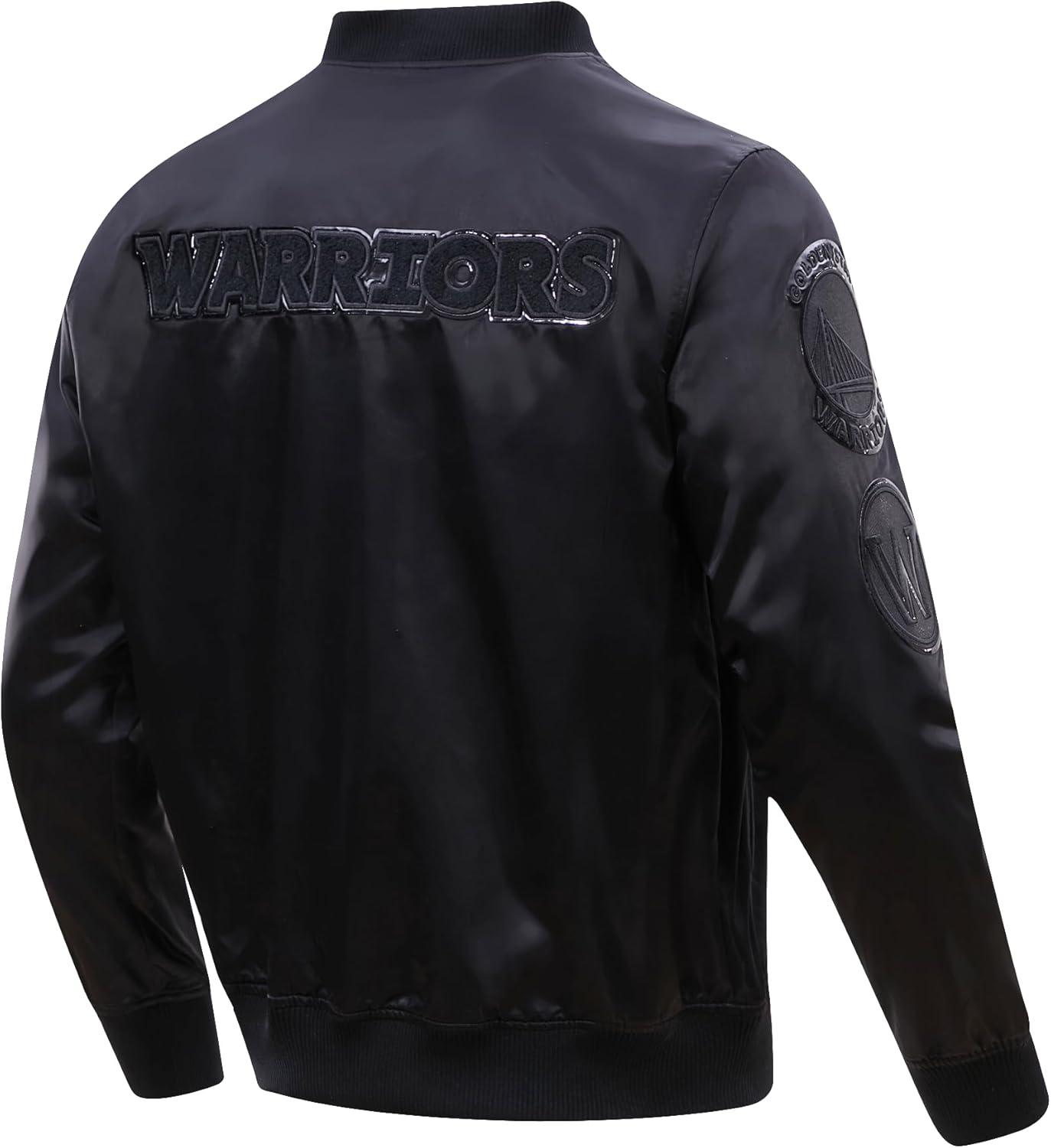 imagePro Standard Mens NBA Classic Triple Black Satin JacketTriple Black