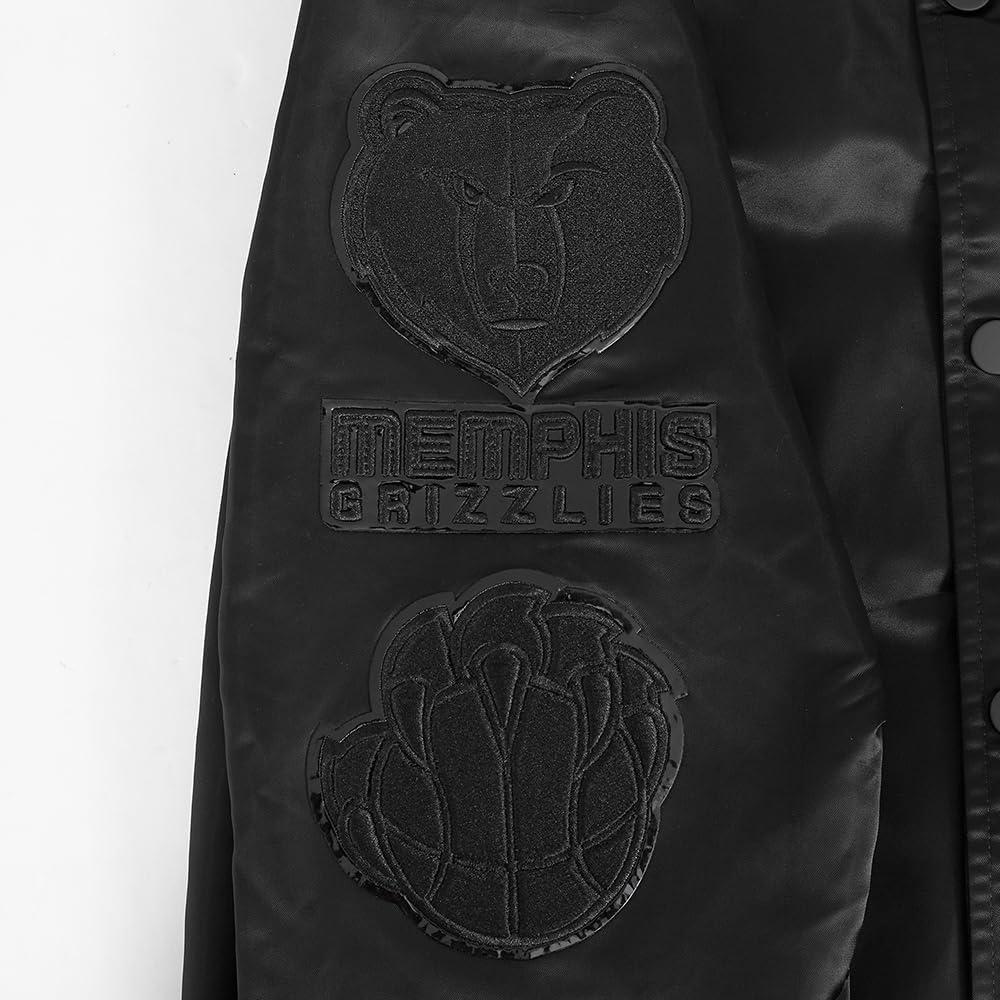 imagePro Standard Mens NBA Classic Triple Black Satin JacketTriple Black