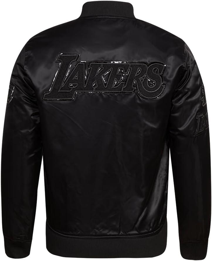 imagePro Standard Mens NBA Classic Triple Black Satin JacketTriple Black