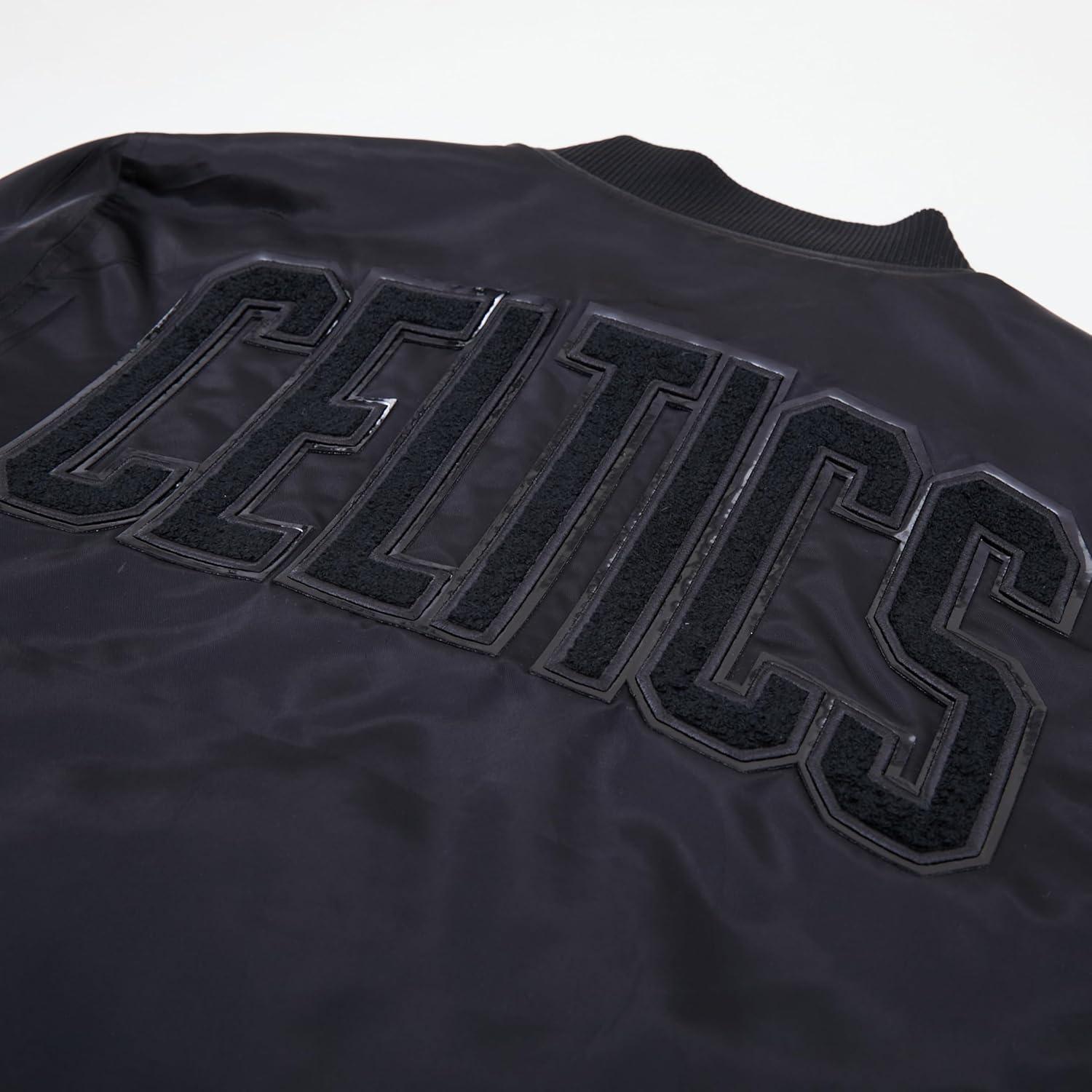imagePro Standard Mens NBA Classic Triple Black Satin JacketTriple Black