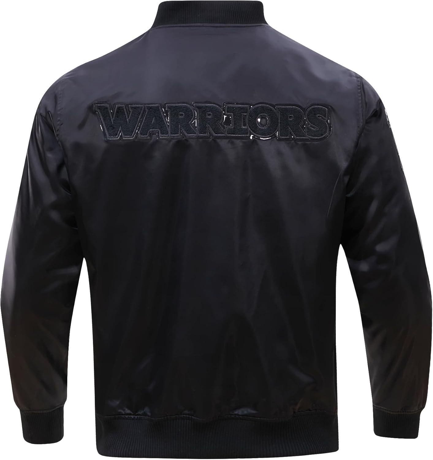 imagePro Standard Mens NBA Classic Triple Black Satin JacketTriple Black
