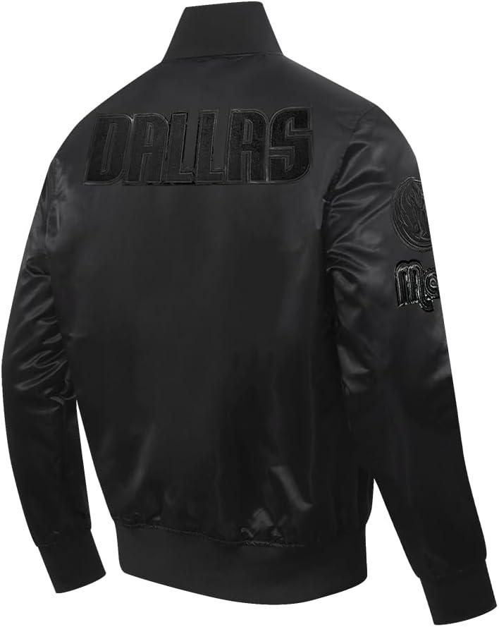 imagePro Standard Mens NBA Classic Triple Black Satin JacketTriple Black