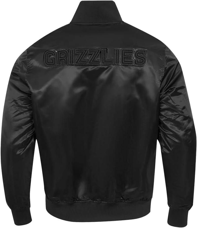imagePro Standard Mens NBA Classic Triple Black Satin JacketTriple Black