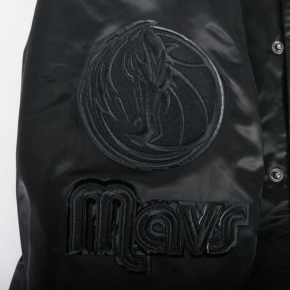 imagePro Standard Mens NBA Classic Triple Black Satin JacketTriple Black