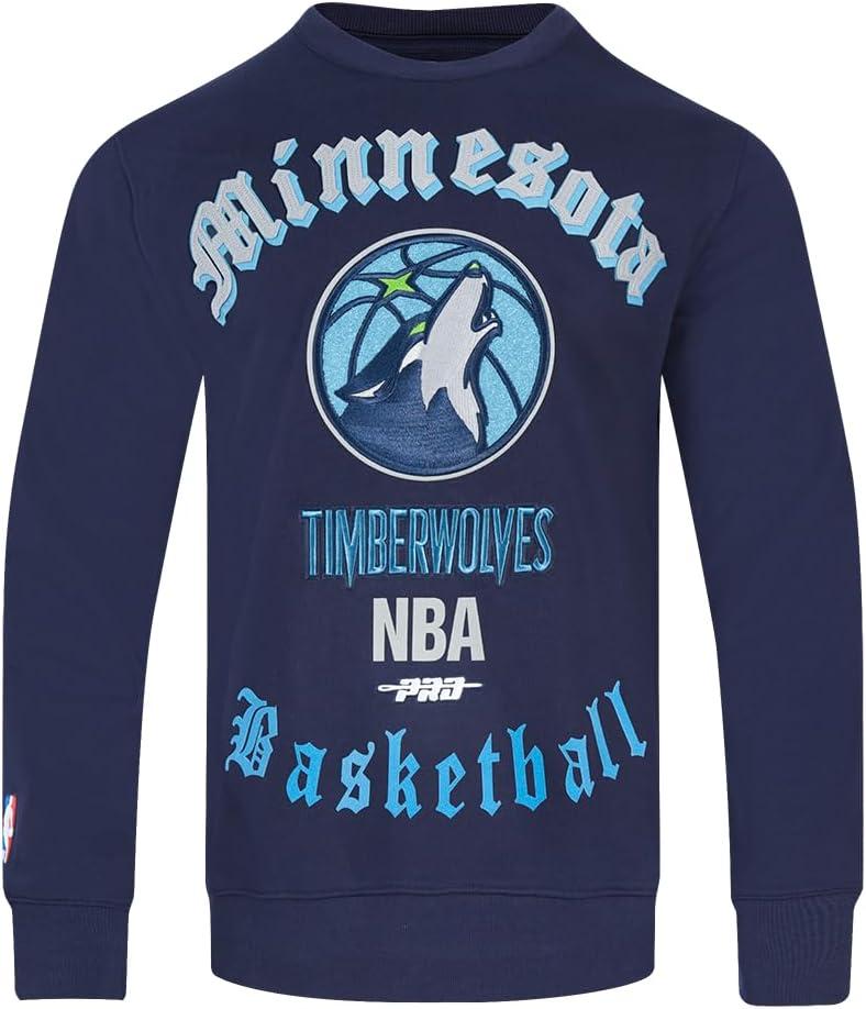 imagePro Standard Mens NBA Old English Brushed Back French Terry Crewneck SweatshirtMidnight Navy