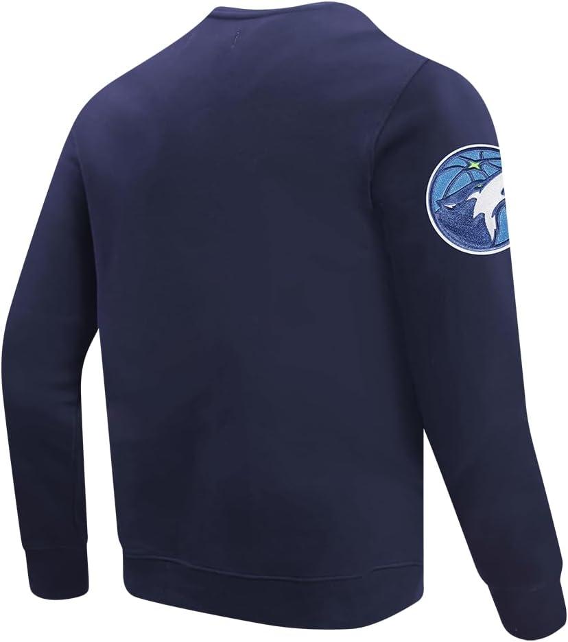 imagePro Standard Mens NBA Old English Brushed Back French Terry Crewneck SweatshirtMidnight Navy