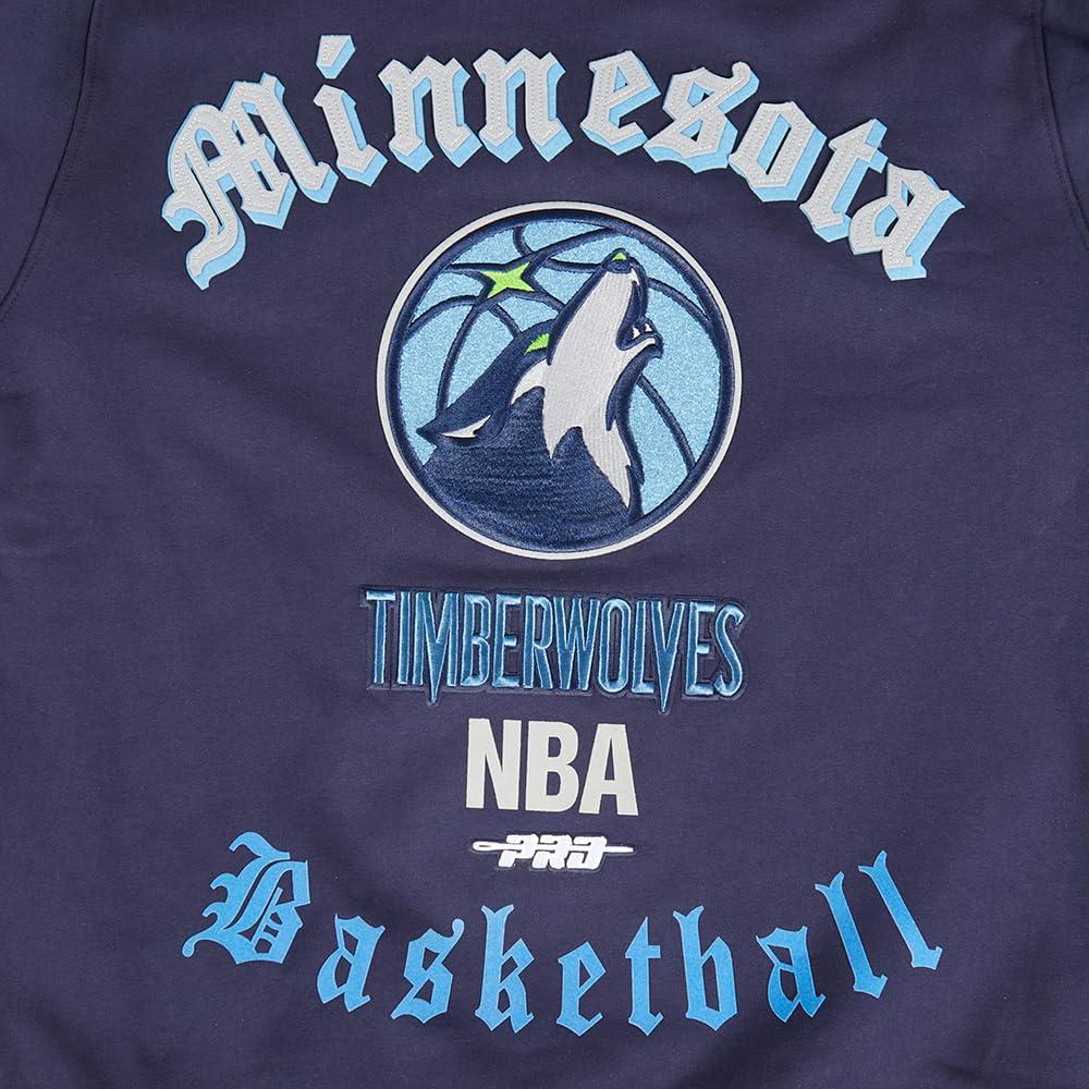 imagePro Standard Mens NBA Old English Brushed Back French Terry Crewneck SweatshirtMidnight Navy