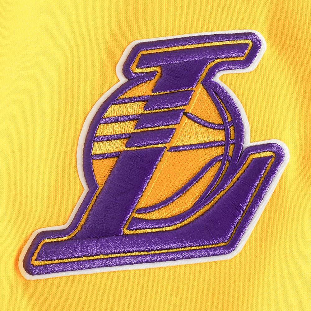imagePro Standard Mens NBA Old English Brushed Back French Terry Crewneck SweatshirtYellow