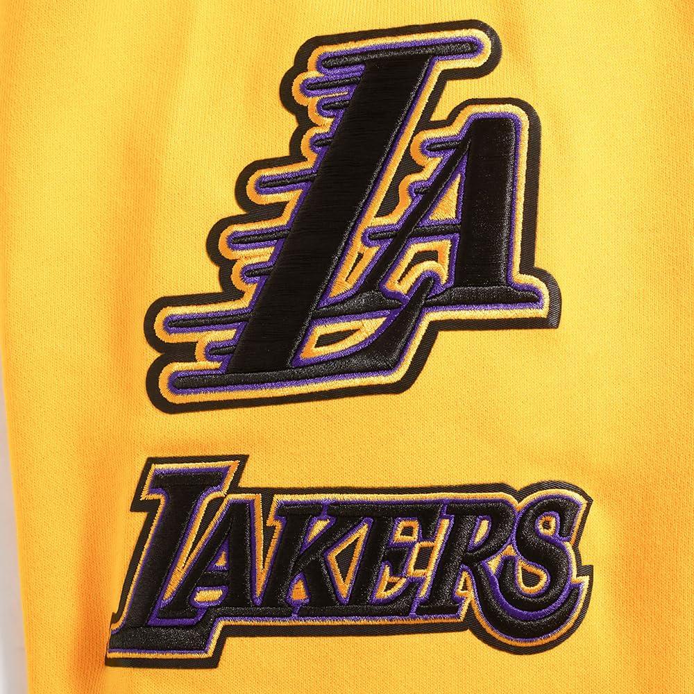 imagePro Standard Mens NBA Old English Brushed Back French Terry Crewneck SweatshirtYellow
