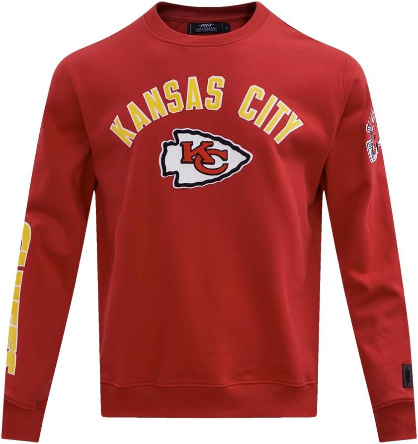 imagePro Standard Mens NFL Classic Bristle Brushed Back French Terry Pull Over HoodieRed