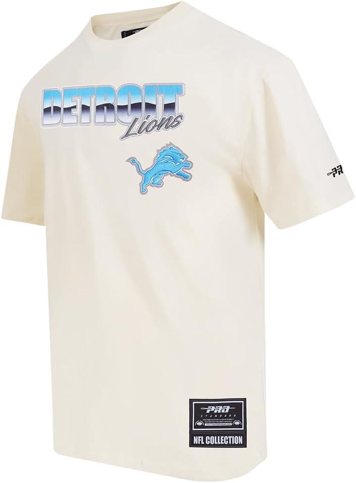imagePro Standard Mens NFL Detroit Lions Chromatic Short Sleeve Tee Eggshell L