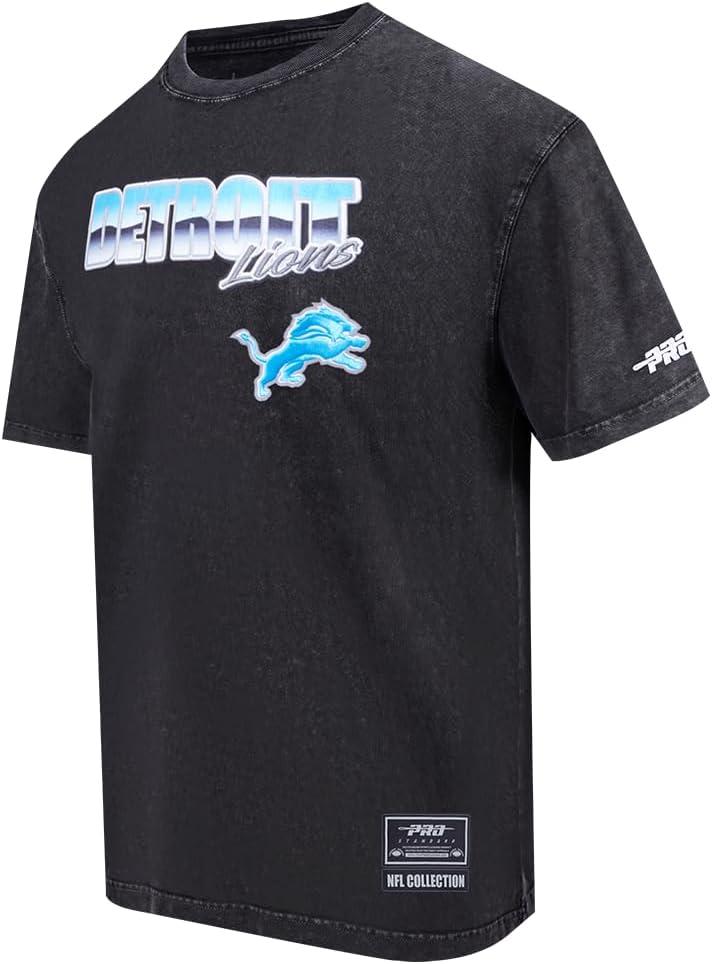 imagePro Standard Mens NFL Detroit Lions Chromatic Short Sleeve Tee Washed Black S