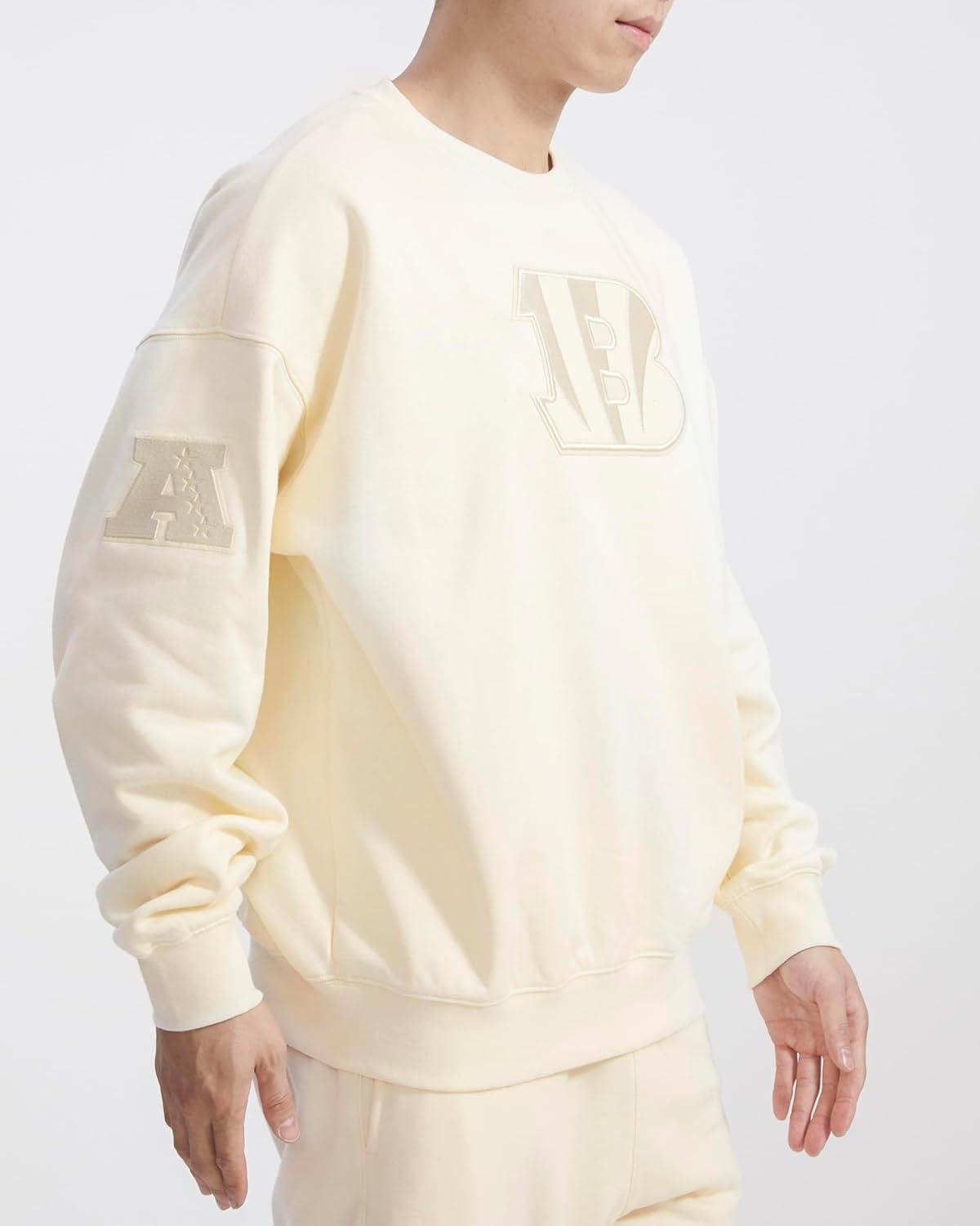 imagePro Standard Mens NFL Neutral Fleece Crewneck SweatshirtOffwhite