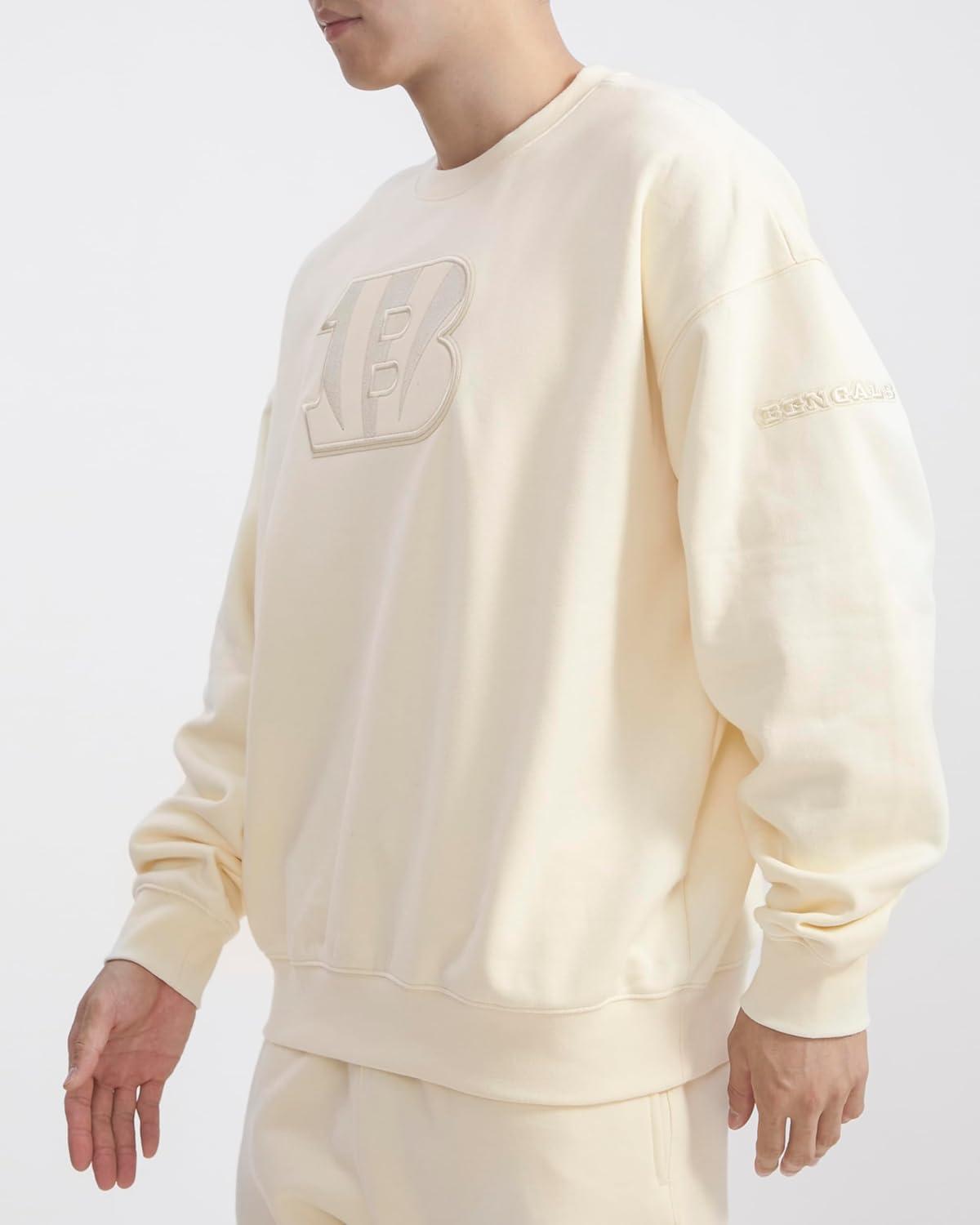 imagePro Standard Mens NFL Neutral Fleece Crewneck SweatshirtOffwhite