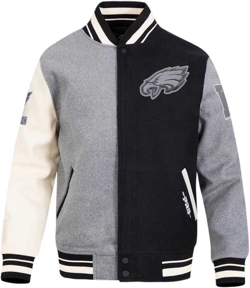 imagePro Standard Mens NFL Reverse French Terry Wool Varsity JacketBlack