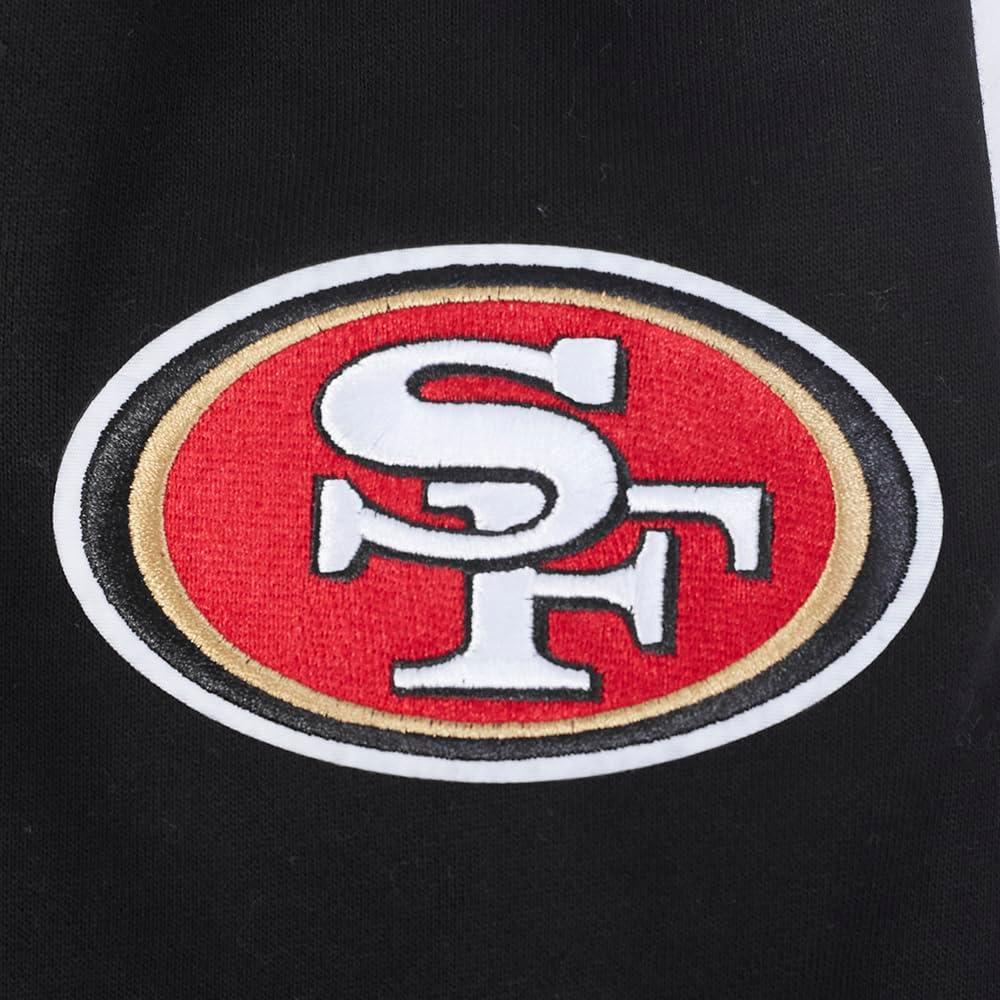 imagePro Standard Mens NFL Team Badge Brushed Back French Terry Pull Over HoodieBlackRedBlack